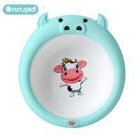 Eco-friendly PP cute cow design baby basins wash bath plastic cartoon bathroom washbasin for newborn babies